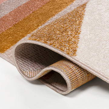 Retro Rainbow Contemporary Stripe Area Rug